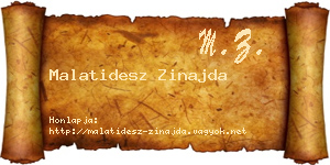 Malatidesz Zinajda névjegykártya